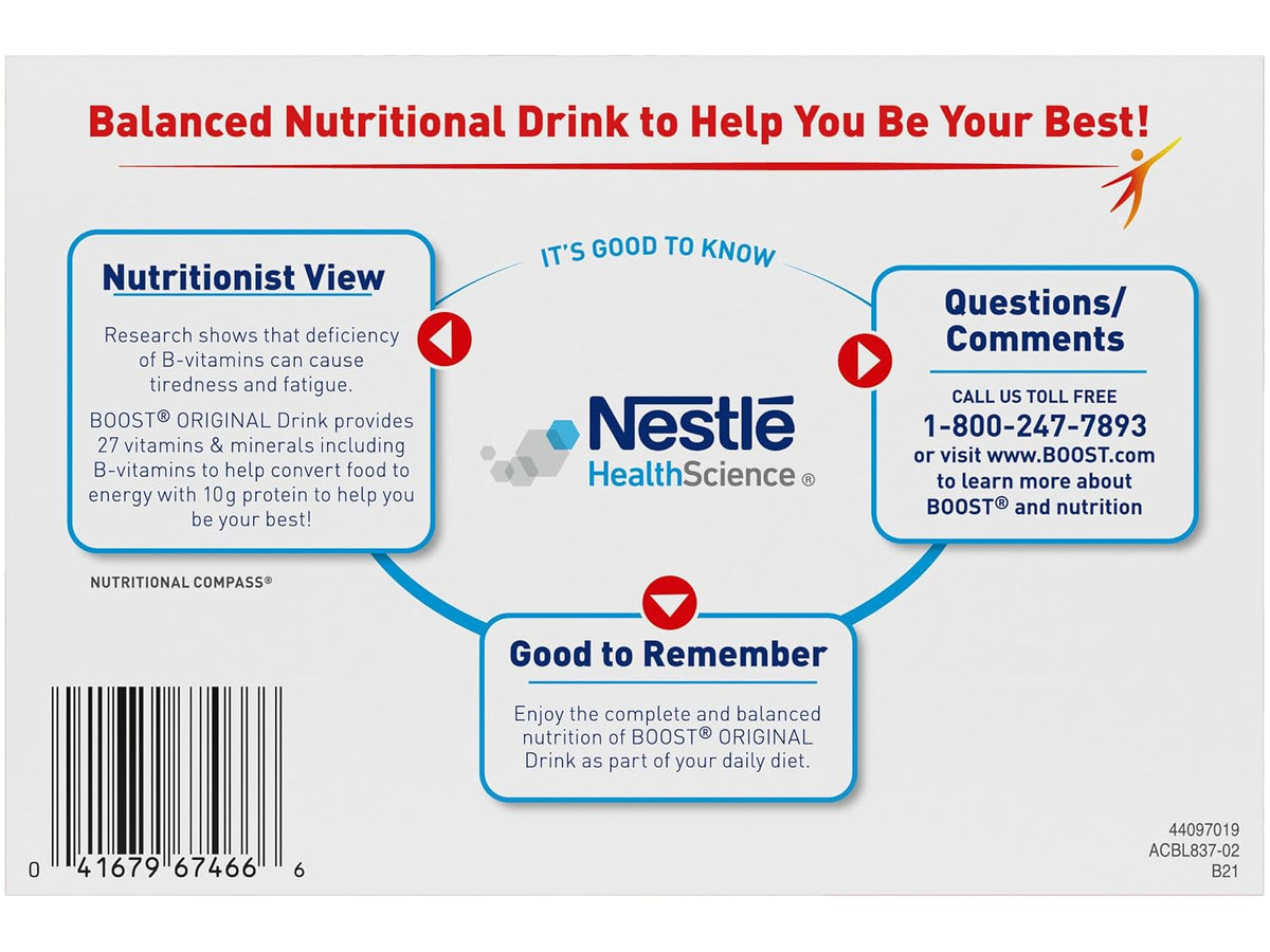 Boost Original Nutritional Energy Balanced Nutritional Drink (6 Count (Pack of 2), Chocolate & Strawberry)