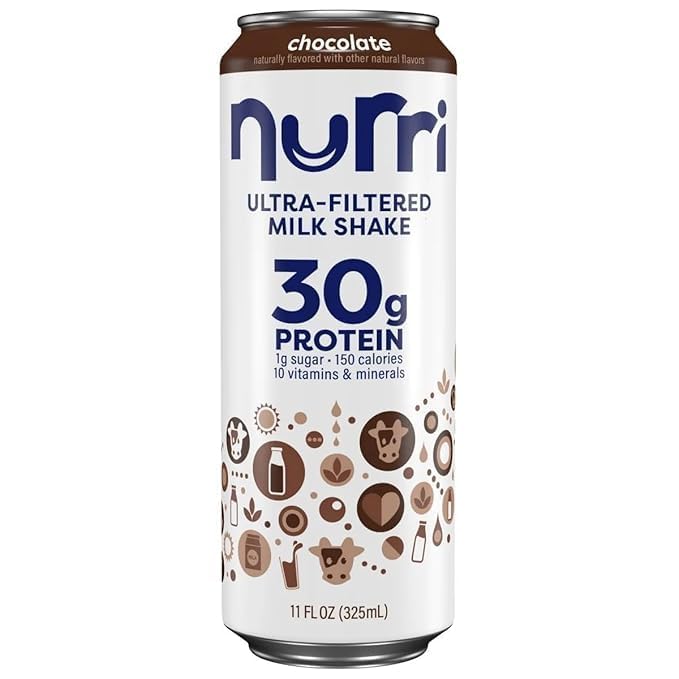Nurri Ultra-Filtered Protein Shake Variety Pack, Vanilla & Chocolate, 30g Protein, 12 Cans (11 fl oz Each)