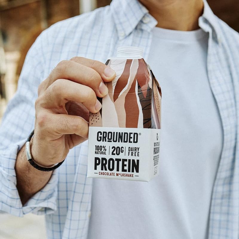 Grounded Chocolate Protein Milkshake, 20g Protein, Dairy Free, 16.6 fl oz