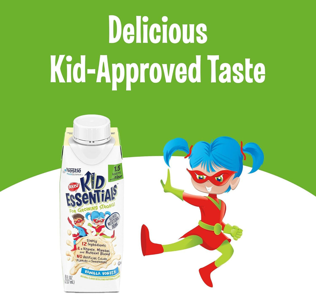 Boost Kid Essentials 1.5 Balanced Nutritional Drink (8 Fl Oz (Pack of 8), Strawberry & Chocolate)