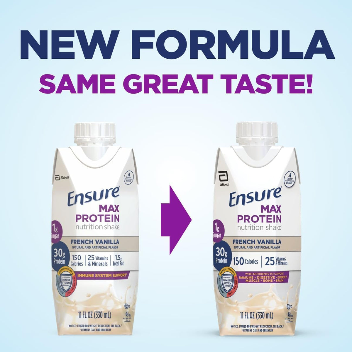 Ensure Plus Nutrition Shake 24 Pack & Ensure Max Protein Nutrition Shake with 30g Protein 12 Pack Bundle