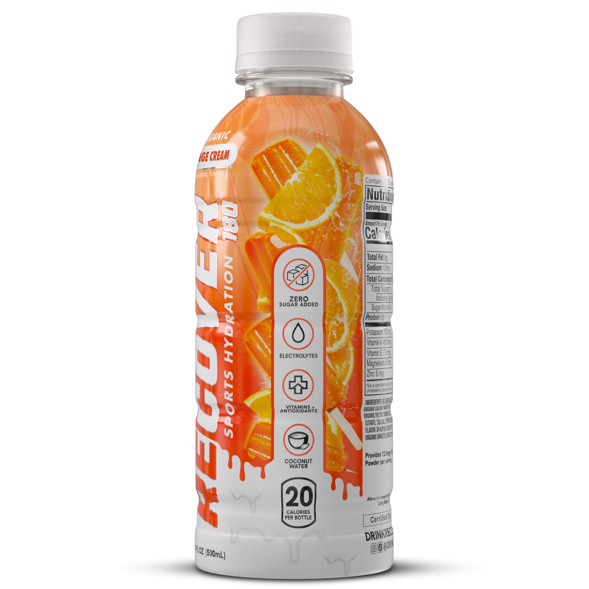 RECOVER 180 Organic Sports Hydration Drink, No Sugar Added, 20 Calorie Sports Beverage, Organic Flavors With Vitamins, Potassium-Packed Electrolytes (16.9 Fl Oz (Pack of 12), Variety Pack)