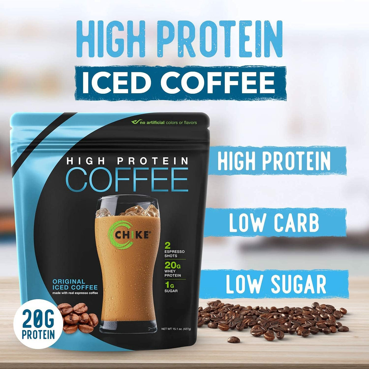 Chike High Protein Iced Coffee, 12 Single Serving Packets (Original)