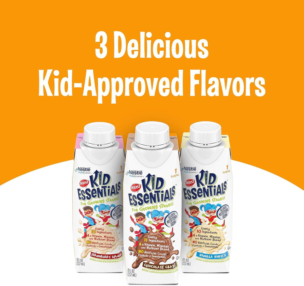Boost Kid Essentials 1.5 Balanced Nutritional Drink (8 Fl Oz (Pack of 8), Strawberry & Chocolate)