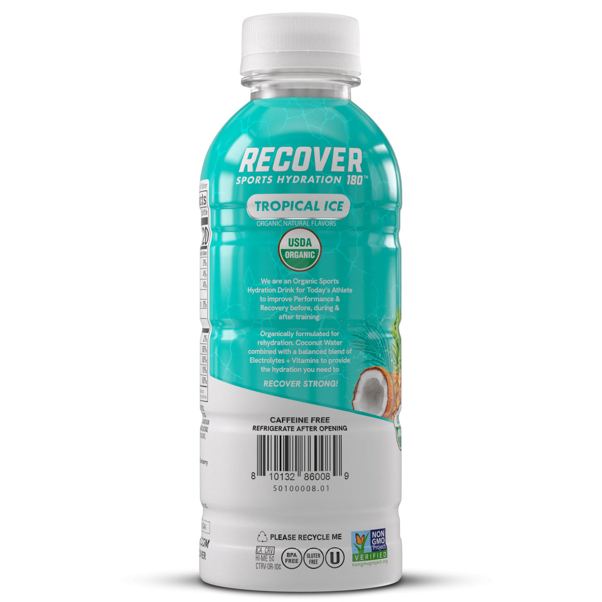 RECOVER 180 Organic Sports Hydration Drink, No Sugar Added, 20 Calorie Sports Beverage, Organic Flavors With Vitamins, Potassium-Packed Electrolytes (16.9 Fl Oz (Pack of 12), Variety Pack)