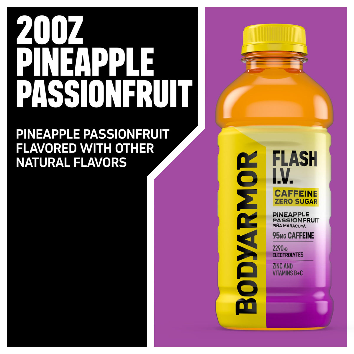 BODYARMOR Flash IV ZERO Sugar Hydration Drink, Lemon Lime, 20 Oz (12 Pk)