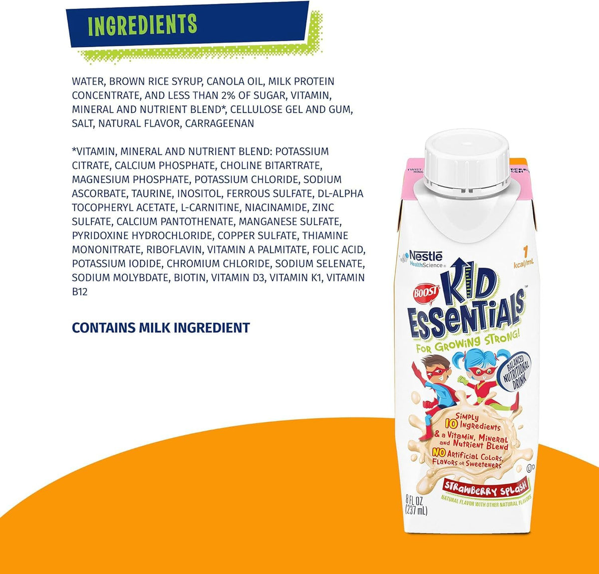 Boost Kid Essentials 1.5 Balanced Nutritional Drink (8 Fl Oz (Pack of 8), Strawberry & Chocolate)