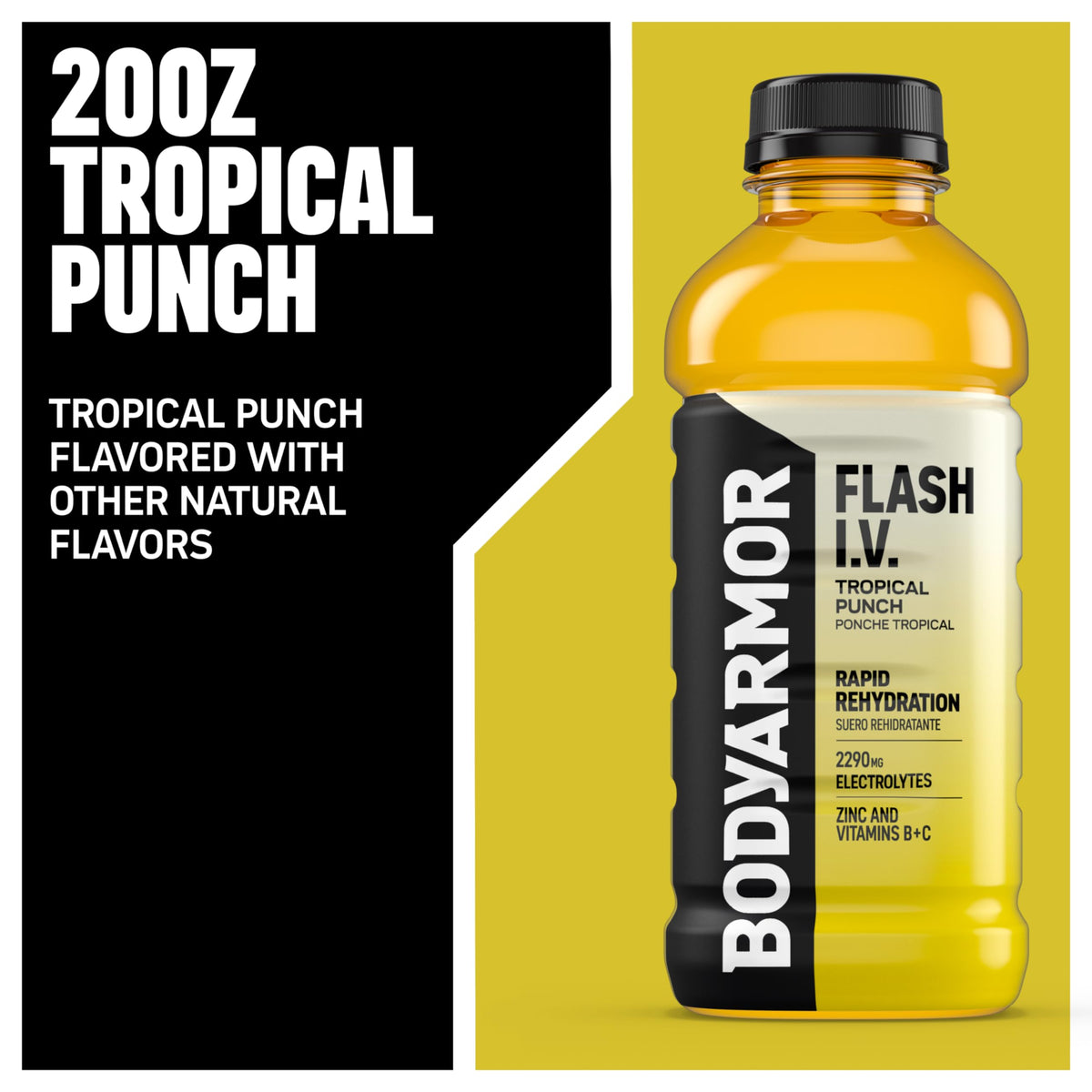 BODYARMOR Flash IV ZERO Sugar Hydration Drink, Lemon Lime, 20 Oz (12 Pk)