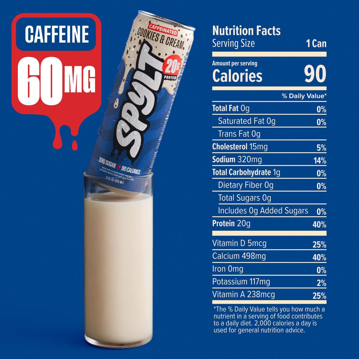 Spylt Maple Donut Milk Protein Drink, 20g Protein, 60mg Caffeine, 12 Pack