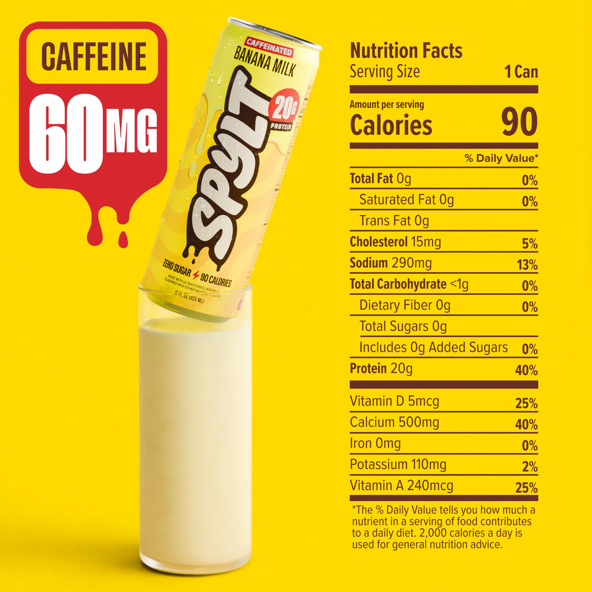 Spylt Maple Donut Milk Protein Drink, 20g Protein, 60mg Caffeine, 12 Pack