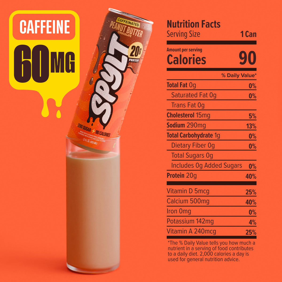 Spylt Maple Donut Milk Protein Drink, 20g Protein, 60mg Caffeine, 12 Pack