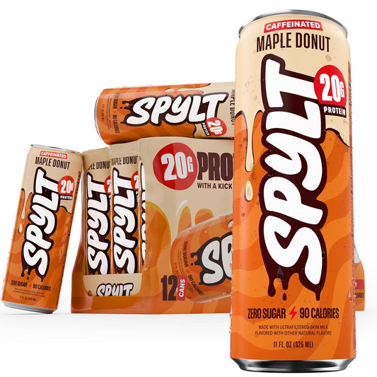 Spylt Maple Donut Milk Protein Drink, 20g Protein, 60mg Caffeine, 12 Pack