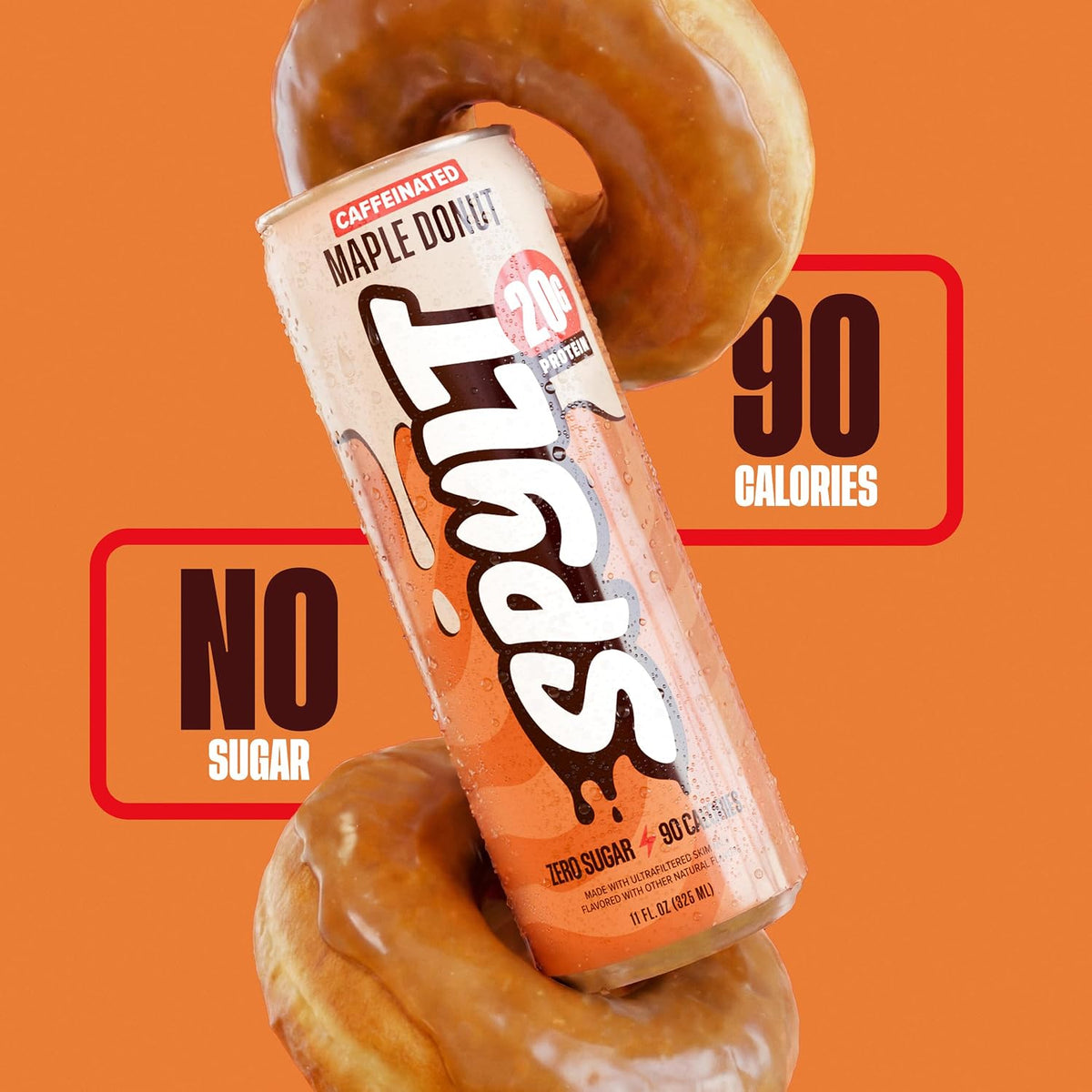 Spylt Maple Donut Milk Protein Drink, 20g Protein, 60mg Caffeine, 12 Pack
