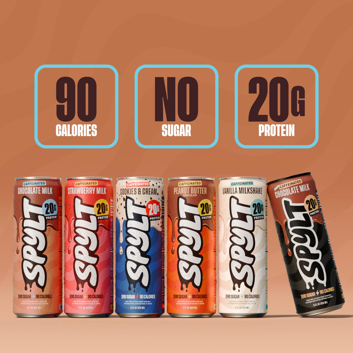 Spylt Maple Donut Milk Protein Drink, 20g Protein, 60mg Caffeine, 12 Pack