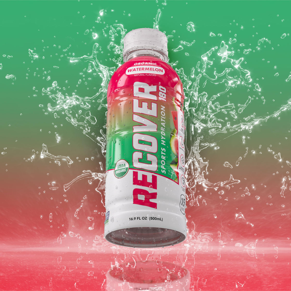 RECOVER 180 Organic Sports Hydration Drink, No Sugar Added, 20 Calorie Sports Beverage, Organic Flavors With Vitamins, Potassium-Packed Electrolytes (16.9 Fl Oz (Pack of 12), Variety Pack)