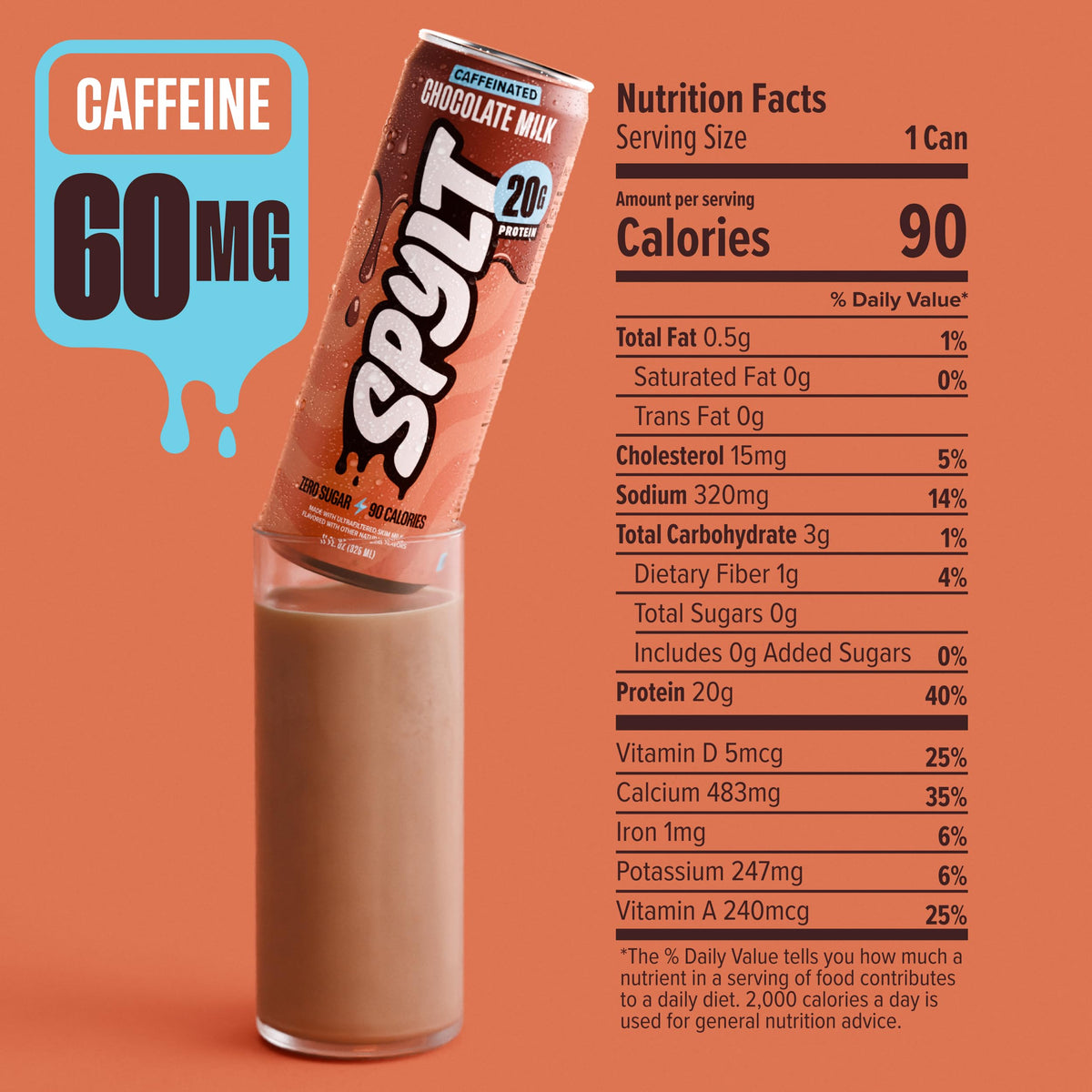 Spylt Maple Donut Milk Protein Drink, 20g Protein, 60mg Caffeine, 12 Pack