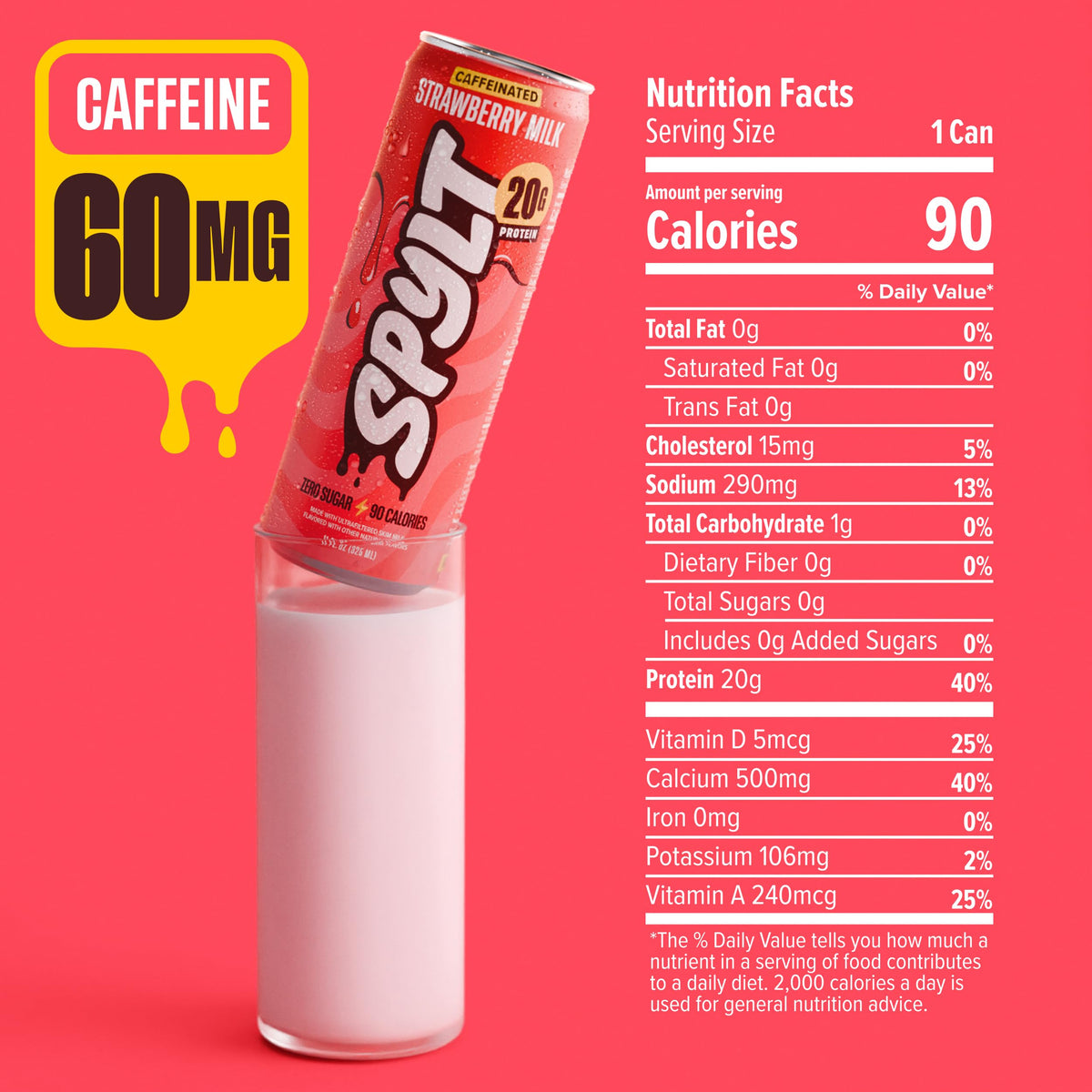 Spylt Maple Donut Milk Protein Drink, 20g Protein, 60mg Caffeine, 12 Pack